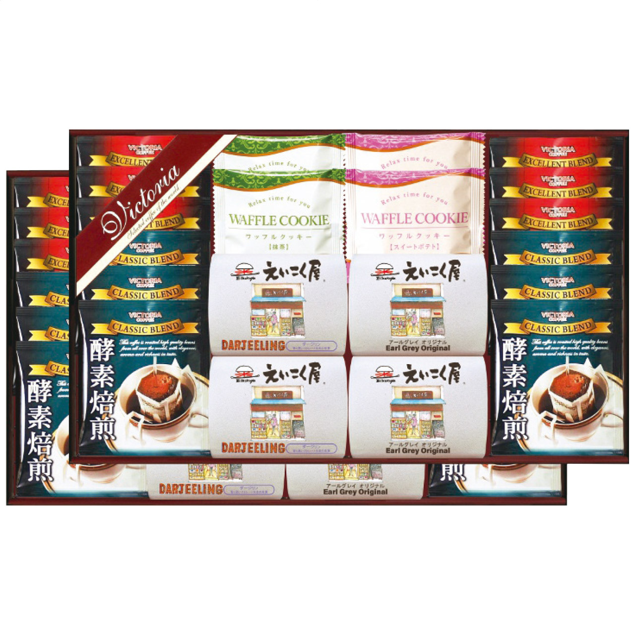 ドリップコーヒー＆紅茶・ワッフルクッキーセット VEM-80