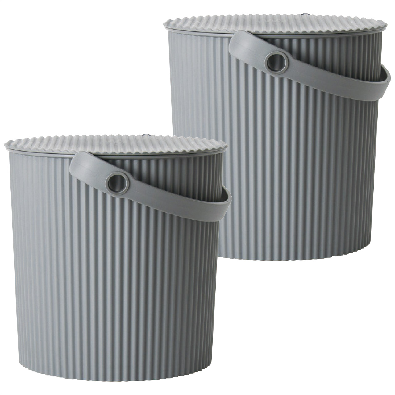 オムニウッティ フタ付バケツ2個セット(ニューグレー)