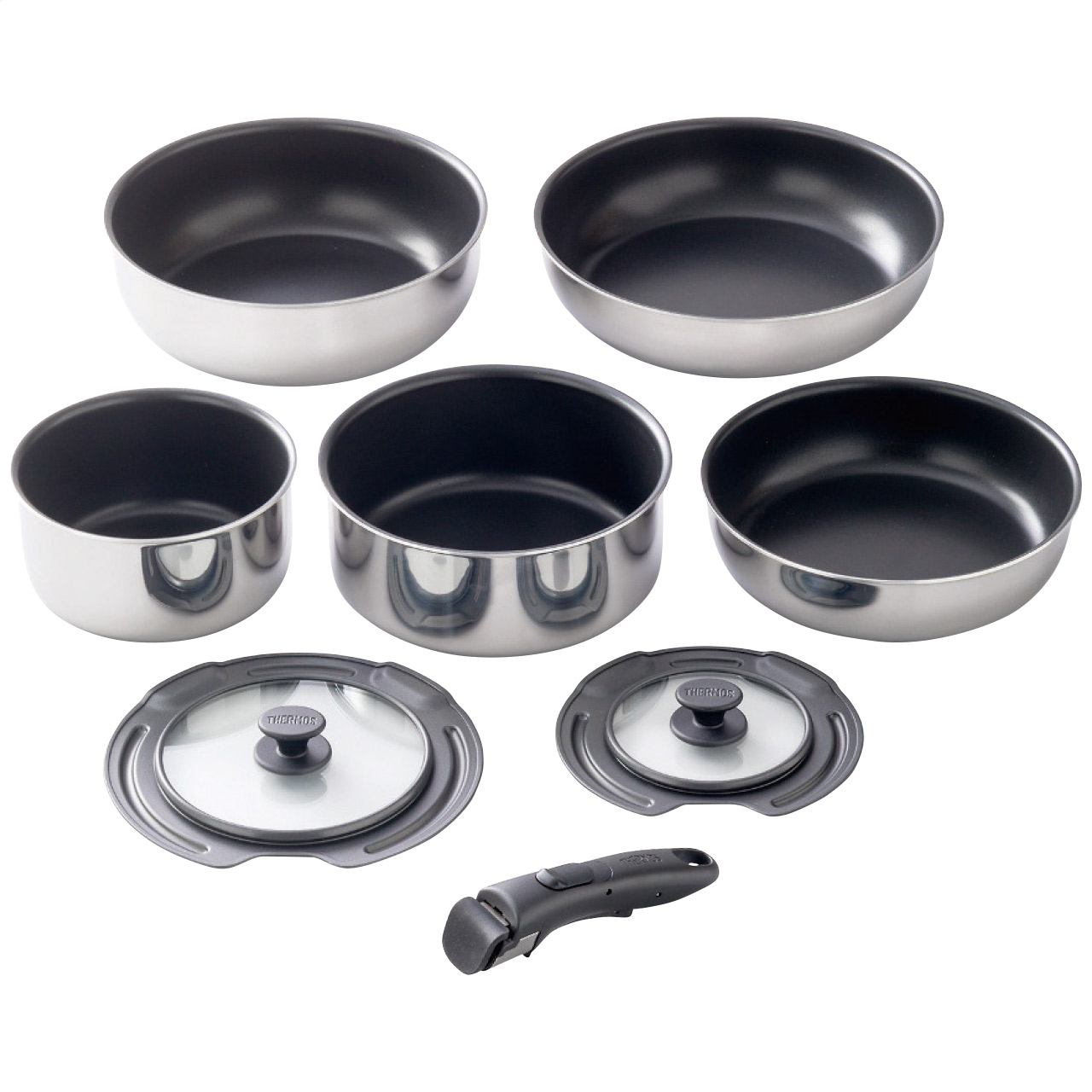 取っ手のとれるフライパン8点セットFA