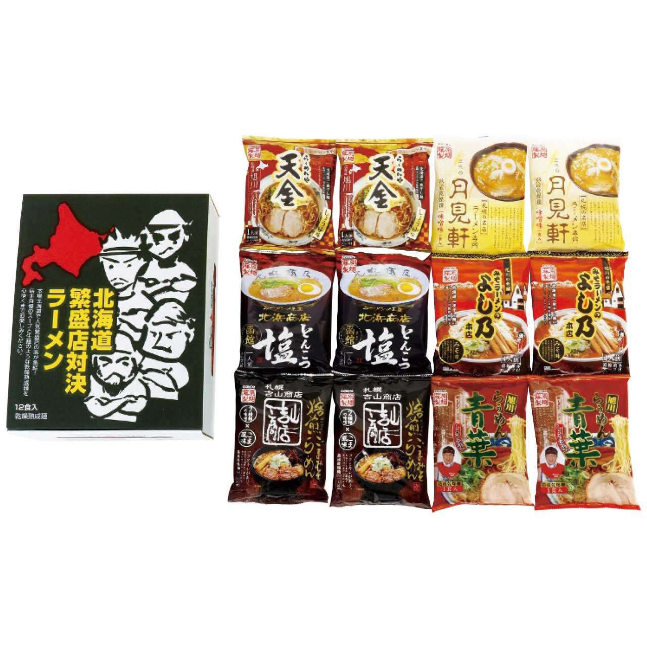 北海道繁盛店対決ラーメン12食 HTR-C