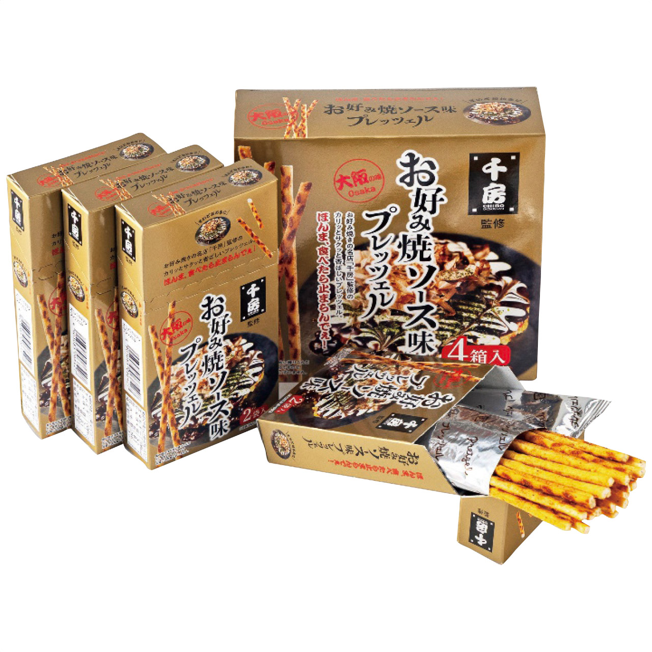 お好み焼きソース味プレッツェル4箱入