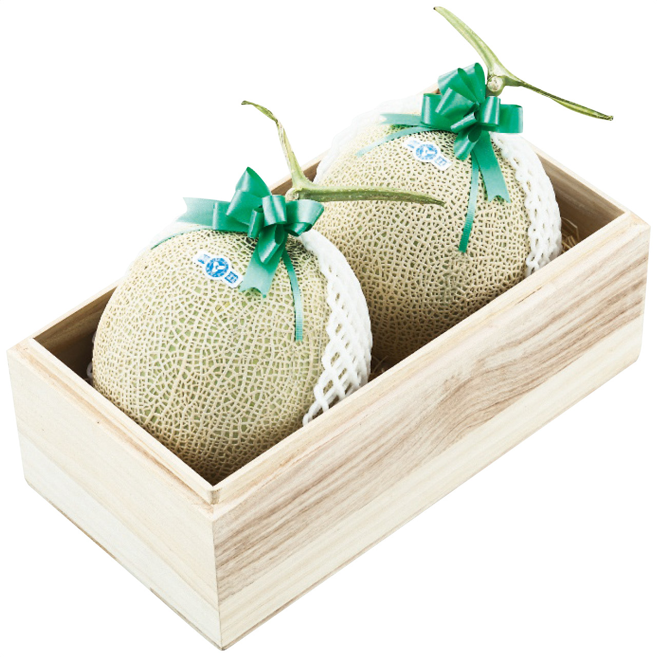 静岡県産 マスクメロン2玉 木箱入