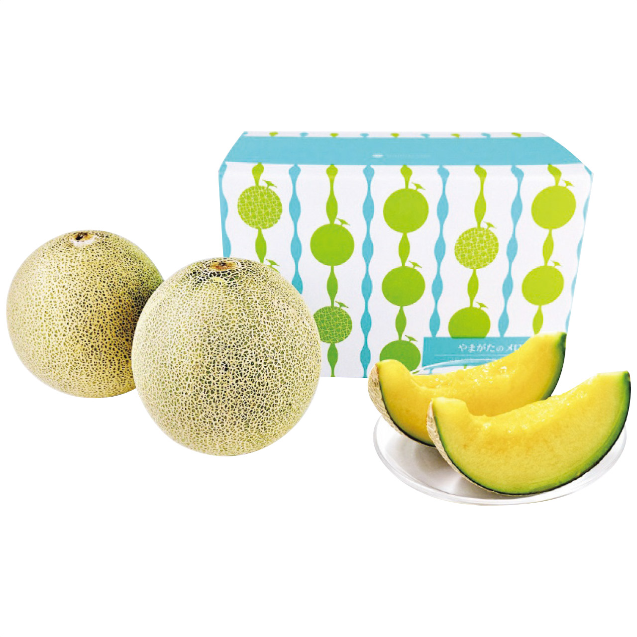 山形県産 華の会の庄内砂丘メロン大玉2玉(青肉)