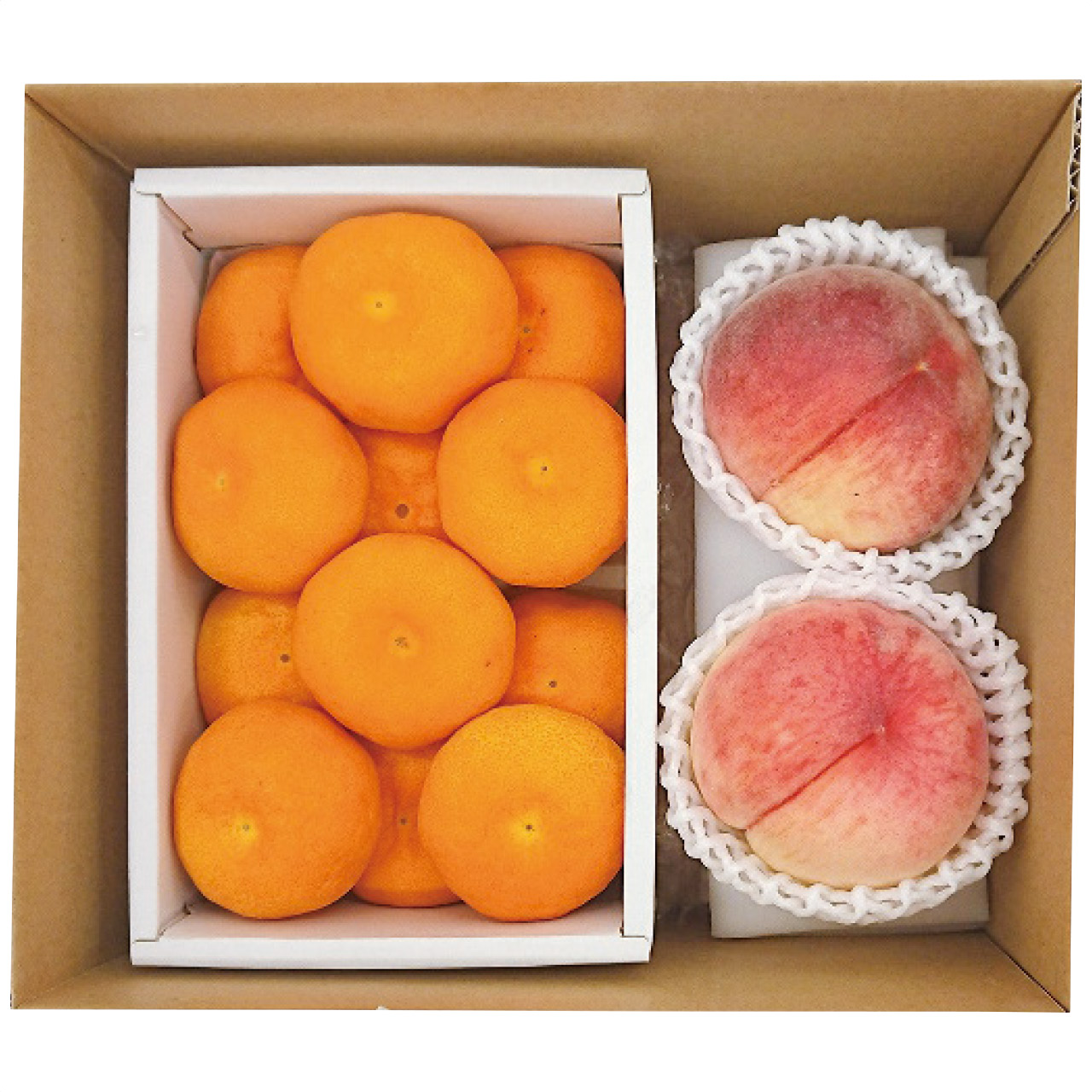 佐賀県産 ハウスみかん1kg＆山梨県又は長野県産 桃2玉