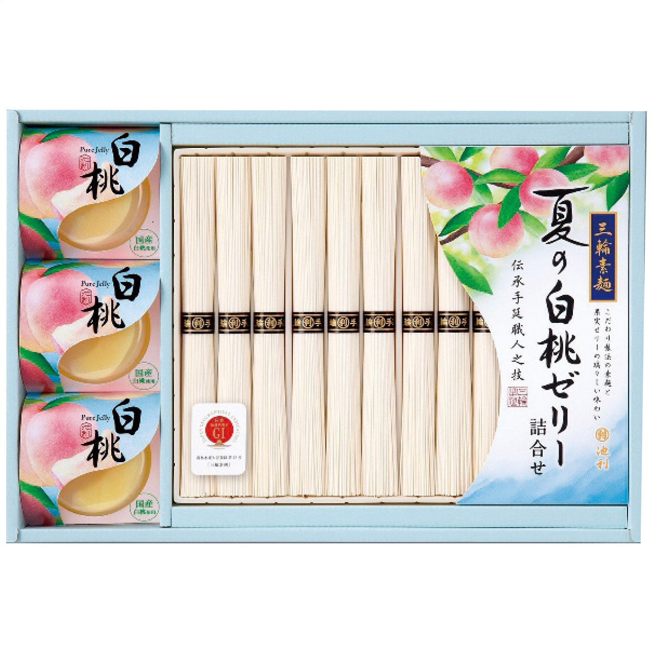 三輪素麺・国産白桃ゼリー詰合せ PM-30