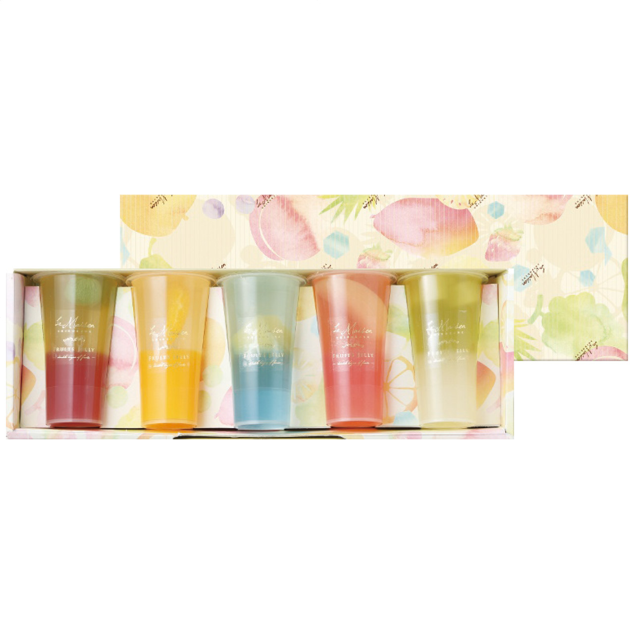 2層のフルーツゼリー5個