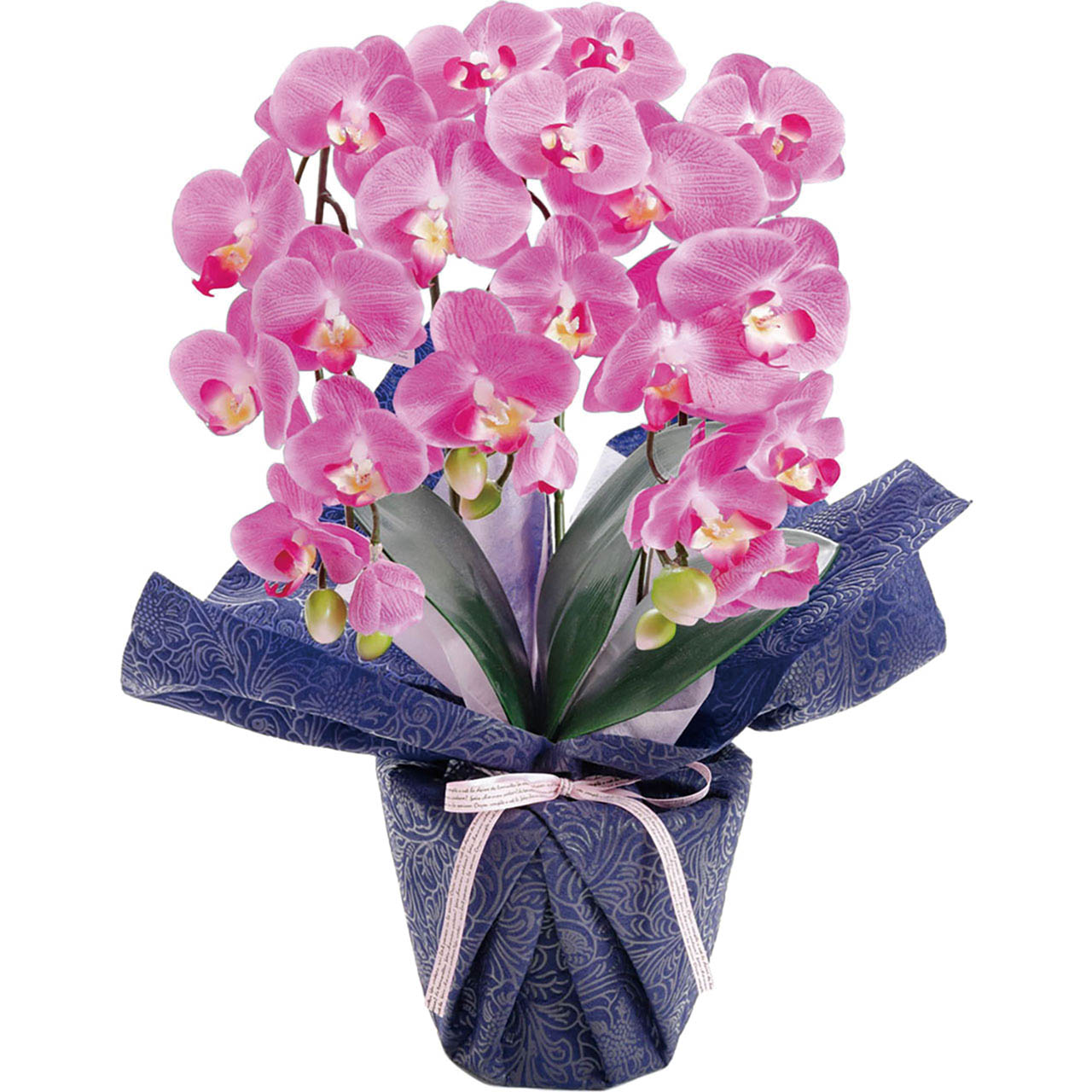 母の日 アーティフィシャルフラワー ミニ胡蝶蘭3本立ち　ダークラベンダー