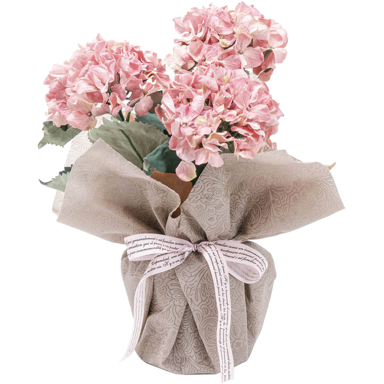 母の日 アーティフィシャルフラワー紫陽花3本立ち　ピンク