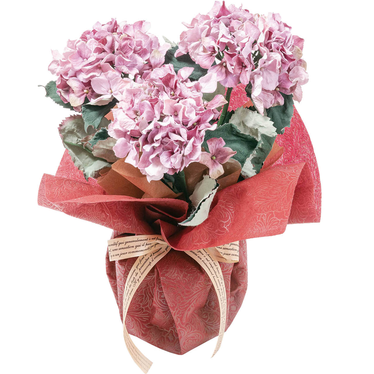 母の日 アーティフィシャルフラワー紫陽花3本立ち　パープル