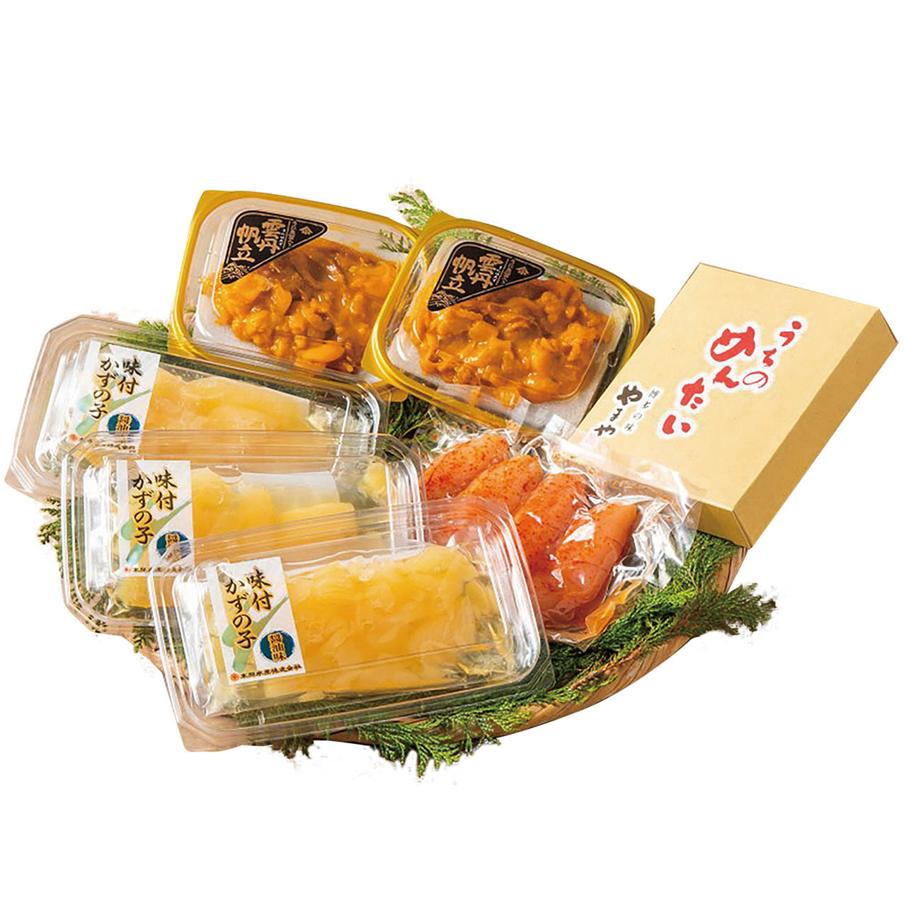 母の日 【小川うに】うにほたて醤油入・やまや明太子・数の子詰合せ