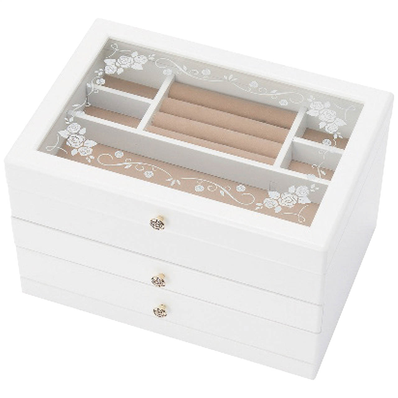 母の日 木製ジュエルケース(ホワイト)