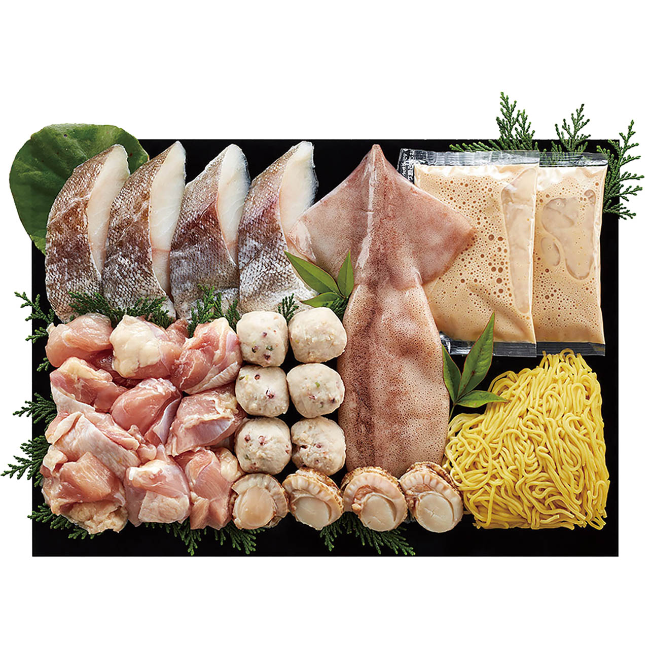 北海道産鶏もも肉と魚介を使った 鶏白湯鍋セット