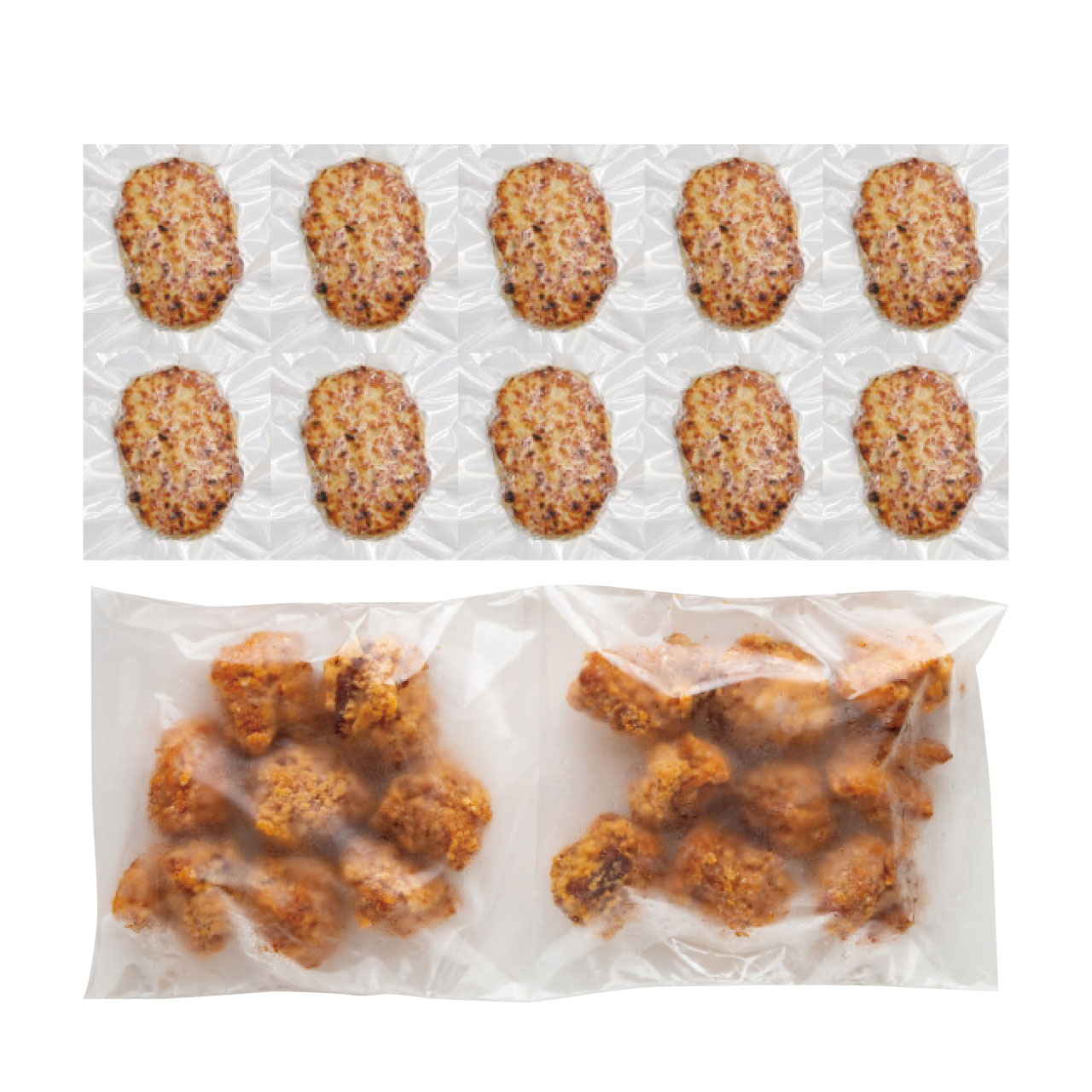 直火焼ジューシーハンバーグとニンニク生姜から揚げセット