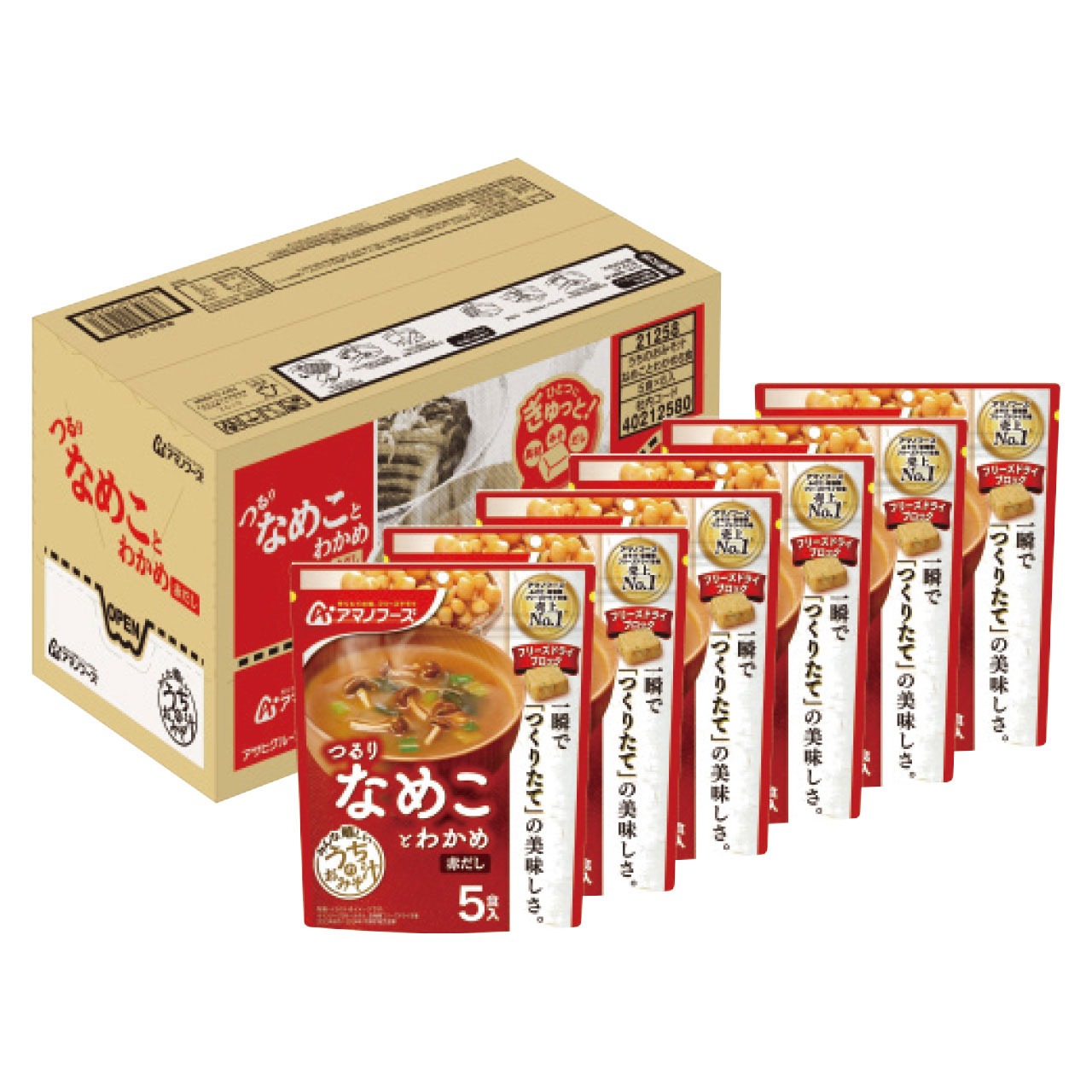 フリーズドライなめことわかめ(赤だし)5食入×6袋