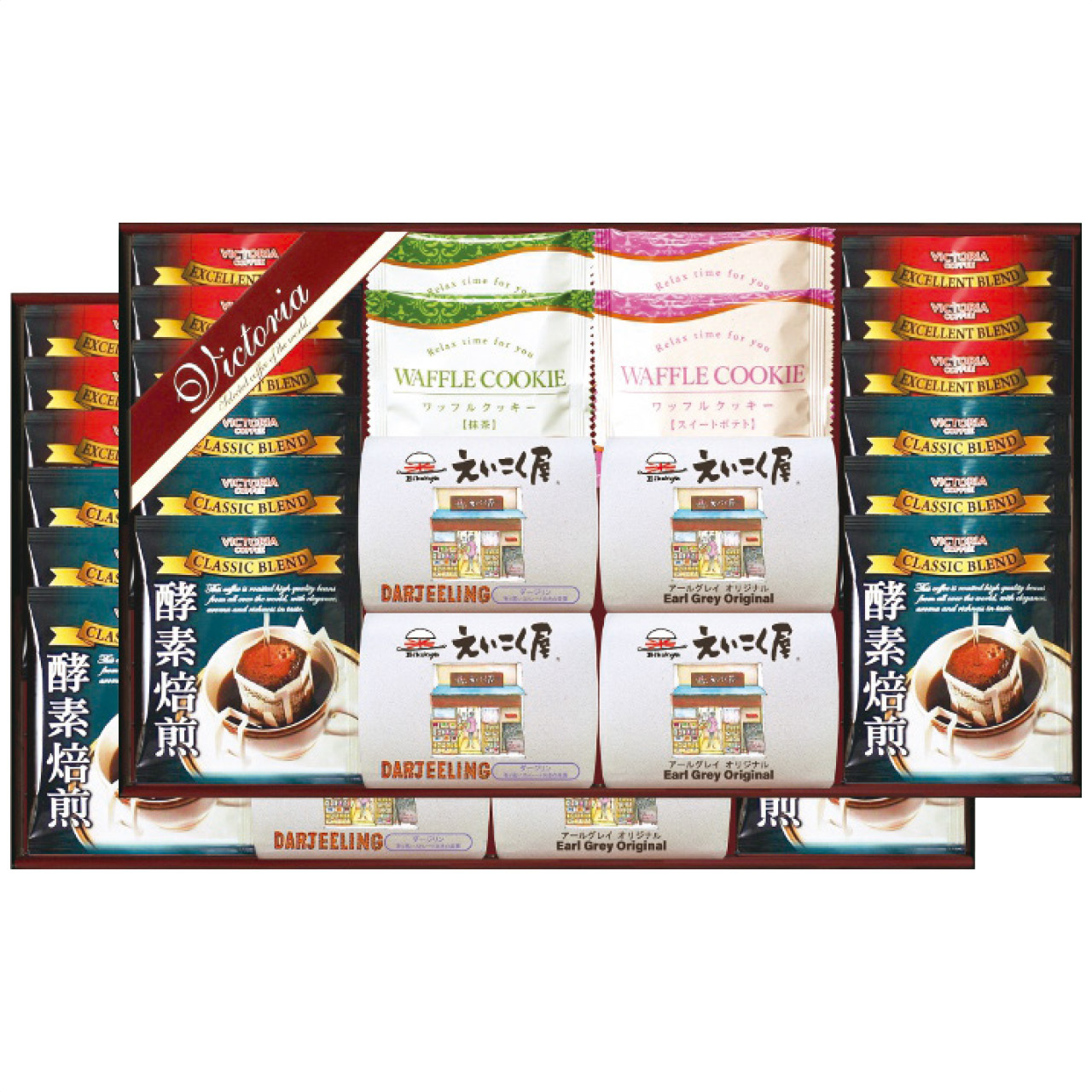 ドリップコーヒー＆紅茶・ワッフルクッキーセット VEM-80