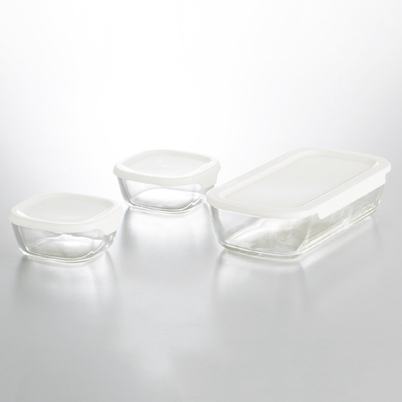 耐熱ガラス製保存容器Mサイズ3点セット