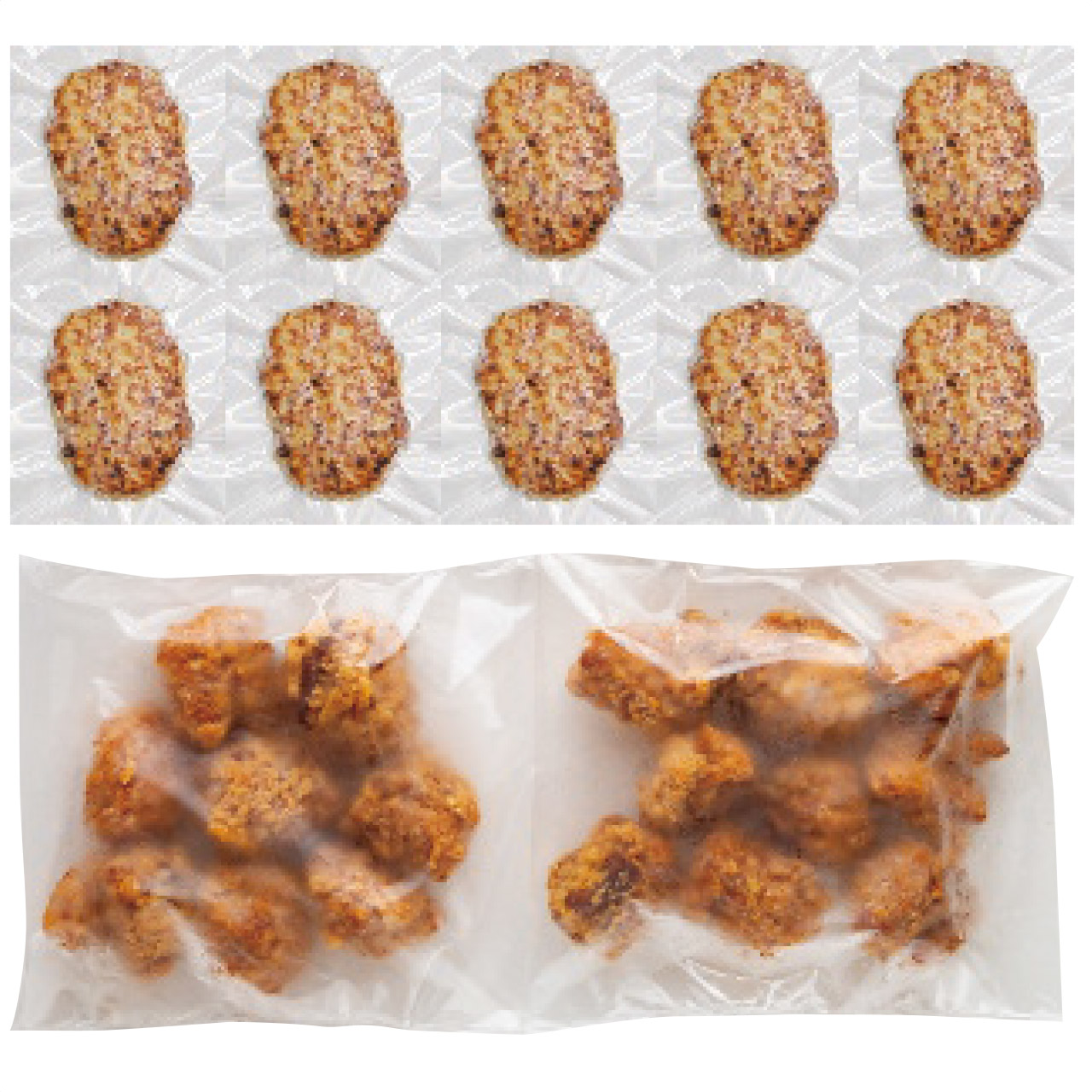 直火焼ジューシーハンバーグとニンニク生姜から揚げセット
