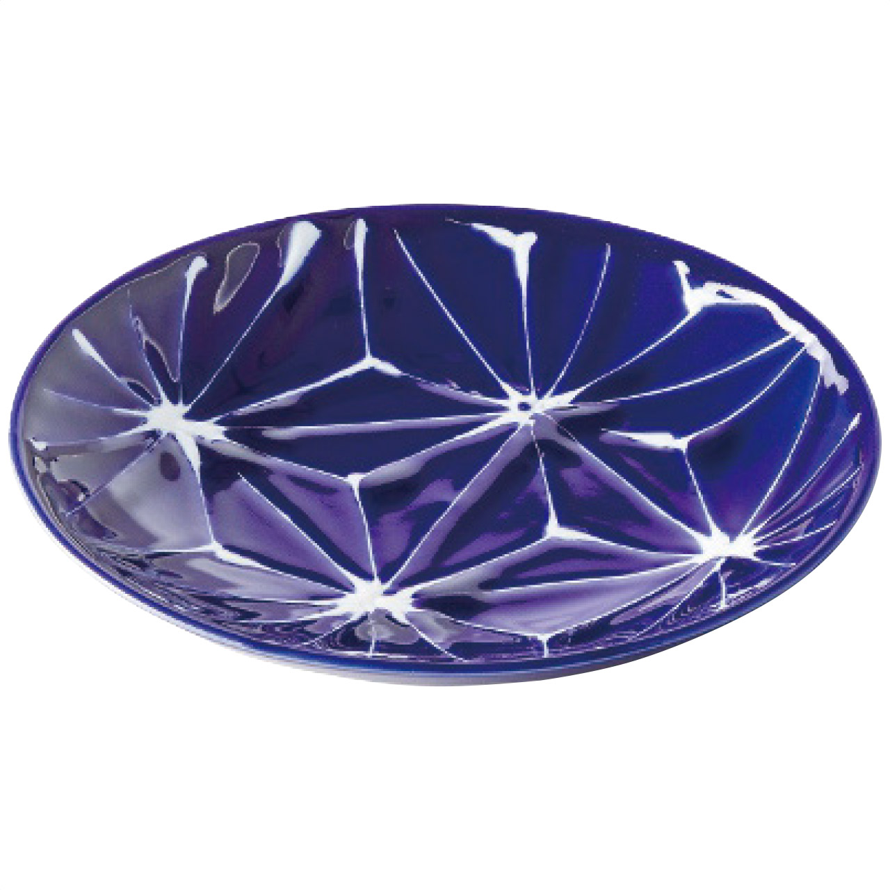 琉璃 小皿 麻の葉