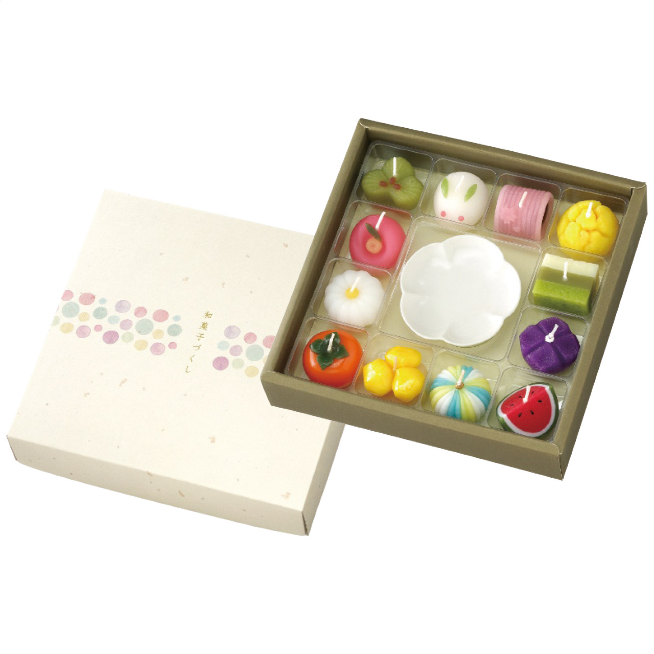 和菓子型キャンドル・皿セット