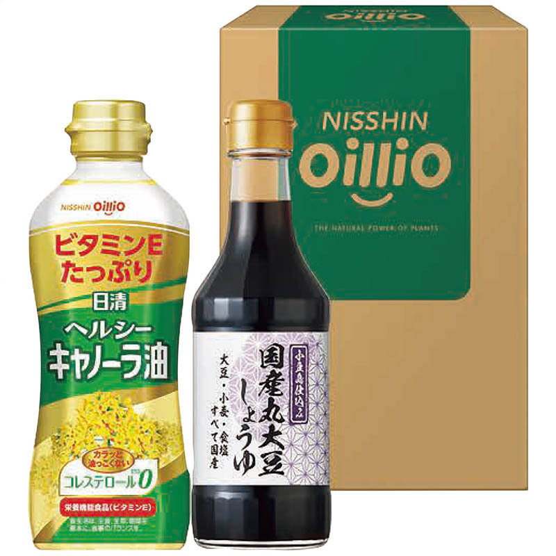 定価1,000円　日清ヘルシーオイル＆国産丸大豆醤油ギフト　※賞味期限2026年10月